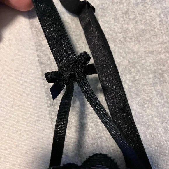 Sexy black lace bra with lace up accents! - Picture 2 of 4